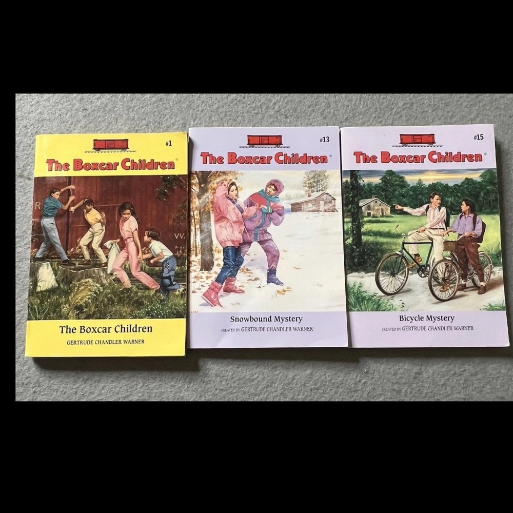 Vintage Boxcar Children Book Lot #1, 13, 15 Paperback Warner 1960s 70s Mystery